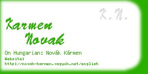 karmen novak business card