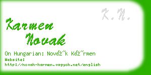 karmen novak business card